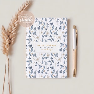 Boho Notepad Mockup, PSD Smart Object, A5 Minimalistyczny Planer Mockup, Papierowy Notatnik Przezroczysty Mockup