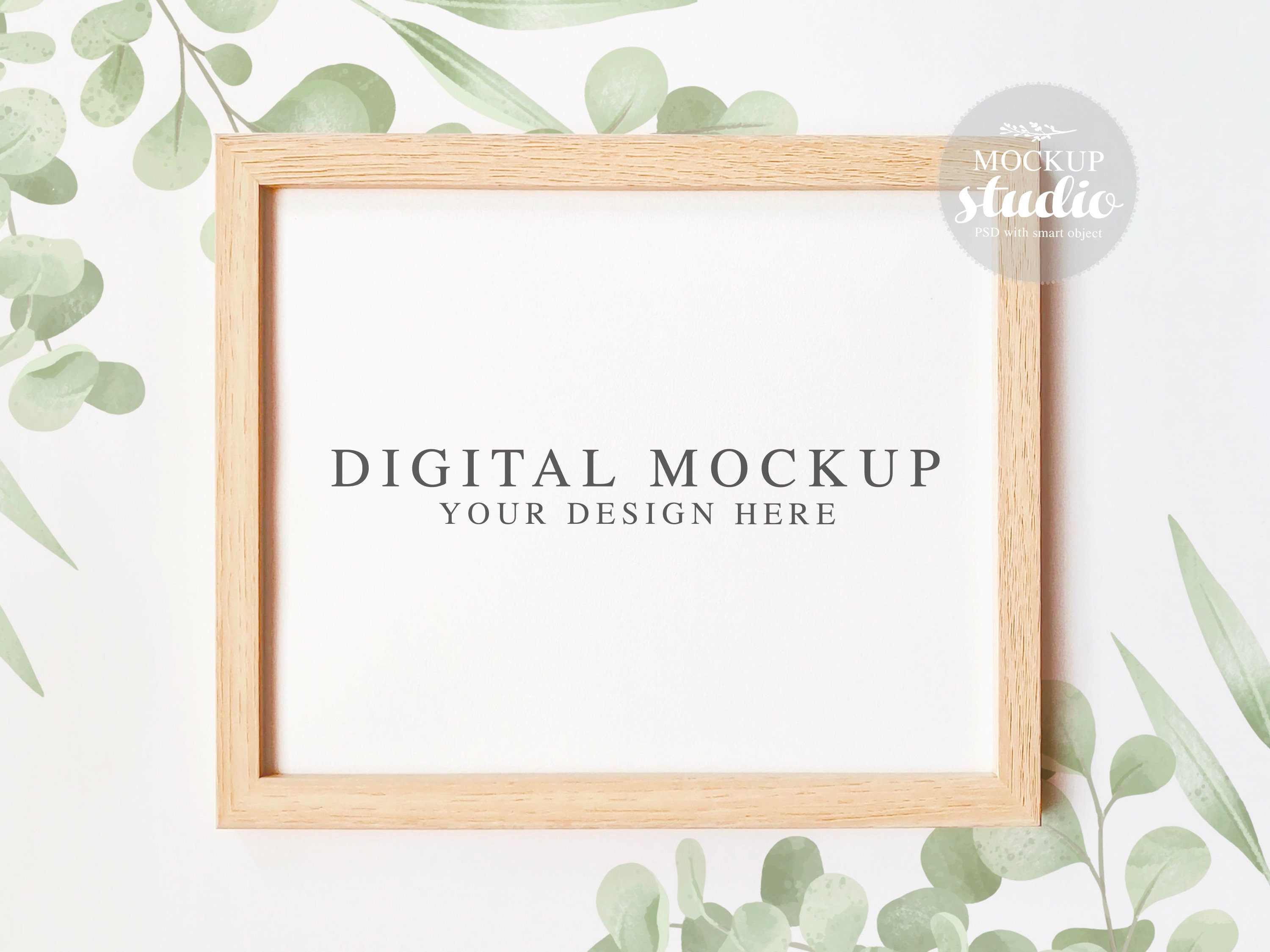 Download Natural Wood Frame Mockup Frame Mock Up Minimalist Frame Etsy
