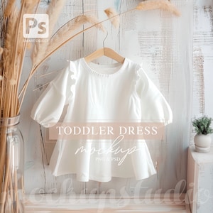 Toddler Long Sleeve Dress MOCKUP, Infant All-Over Print Mockup, Baby Clothes Template for Digital Pattern Designers, Boho Baby Mock-up