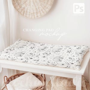 Baby Changing Pad Mockup PSD | Smart Object | Nursery Essentials Presentation | All-Over Baby Products for Print on Demand Designers