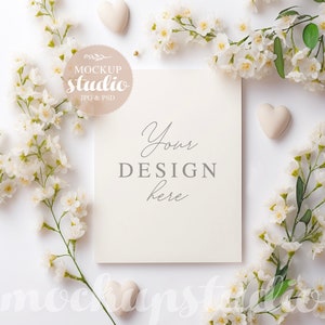 Karten Mockup für Valentinstag, klare Karte Mockup, 13x18 Einladung Mockup Minimalistisch, Hochzeitskarte Mockup