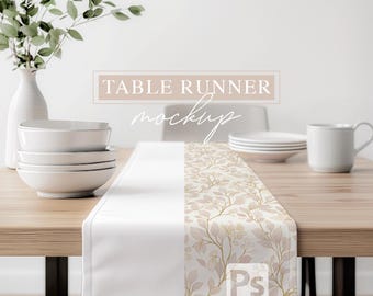 Table Runner Mockup: Digital Kitchen Decor Template (PSD)