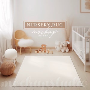 Kinderzimmer Teppich Mockup, Boho Teppich Mockup Mockup, Teppich Mockup PSD, Spielzimmer Teppich Mockup, Kinderzimmer 48x72 Teppich Mockup