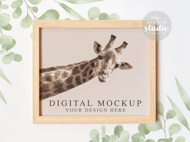 Download Natural Wood Frame Mockup Frame Mock Up Minimalist Frame ...