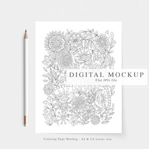 Worksheet Mock-up, Coloring Page Mock-up, Clear Blank Page Mockup, A4 and US Letter Page Mock-up, Art and Craft Mock Up