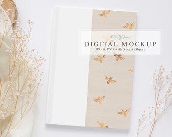 Notebook Mockup, Boho Journal Mockup, Book Cover Mockup, Boho Notebook Mock-Up, Hardcover Journal Mockup