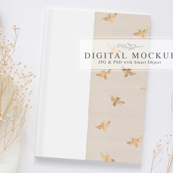 Notebook Mockup, Boho Journal Mockup, Book Cover Mockup, Boho Notebook Mock-Up, Hardcover Journal Mockup