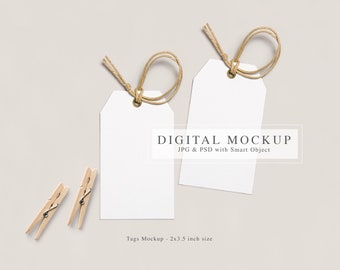 Tags Mock up, Minimalist Gift Tags Mockup, 2x3.5 Thank You Tags Mockup, Wedding Favor Tag Mockup