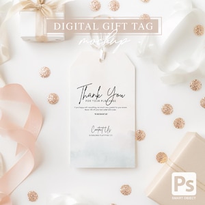 Tag MOCKUP, Gift Tag Template, Party Tag Mock-up, Favour Tag PSD smart object Mock-up