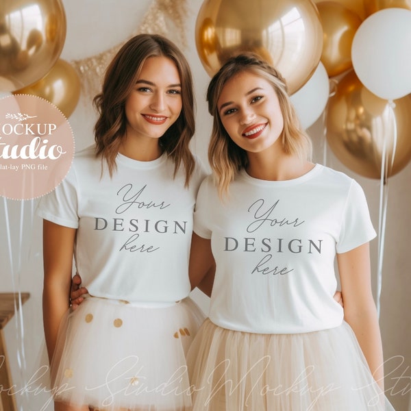 Ragazza partito maglietta Mockup, festa nuziale bianco Tee Mockup, sposa Mockup, addio al nubilato camicie, damigella d'onore Tee Mock-up