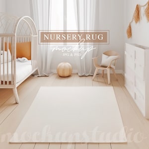Boho Teppich Mockup, rechteckiger Kinderteppich Mockup, Spielzimmerteppich Mockup, Teppich Mockup PSD, Kinderzimmer 48x70 Teppich Mockup