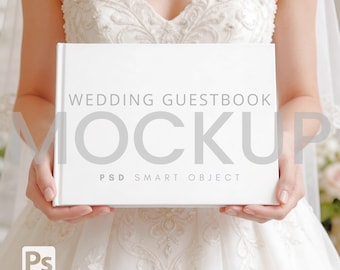 Maquette de livre d'or de mariage élégant PSD - Journal 8 x 10 avec objet intelligent