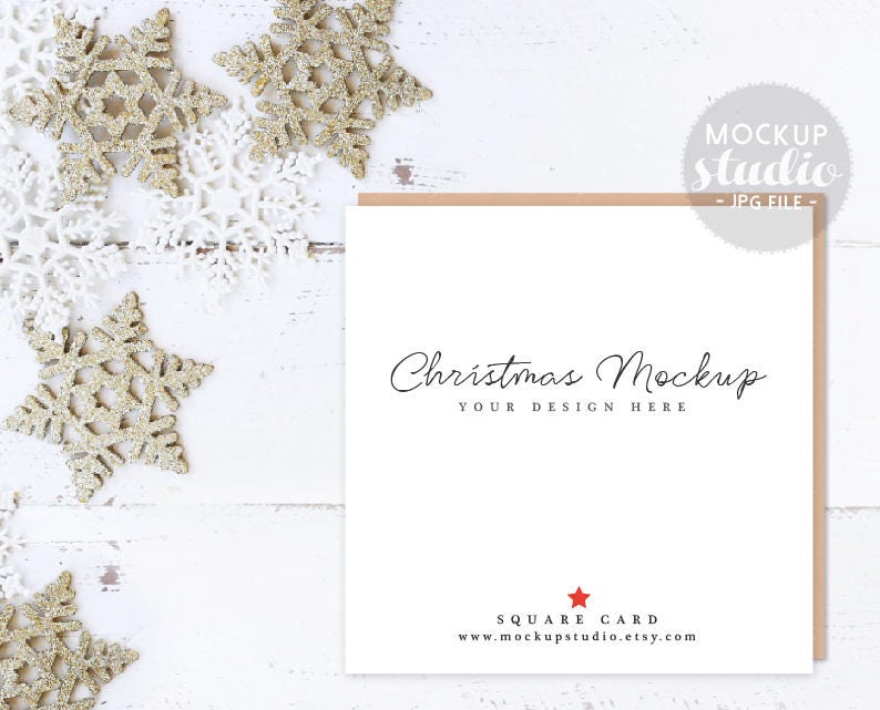 Download Christmas Square Card Mockup Christmas Greeting card Mock ...