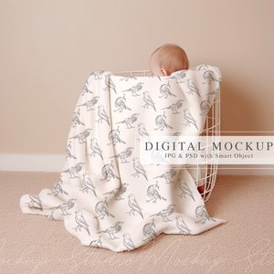 Baby Blanket Mockup PSD Smar Object Mockup 30x40 Blanket Mock up