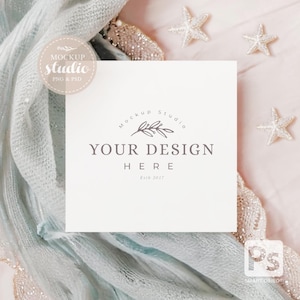 Baby Shower Card Mockup, Dust Blau und Rosa Digitale Einladung Vorlage, Baby Shower Invite, Blanko Karte Mockup, Instant Download