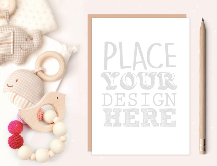 Baby Card Mockup Baby Neutral Scene Mockups 5x7 Baby