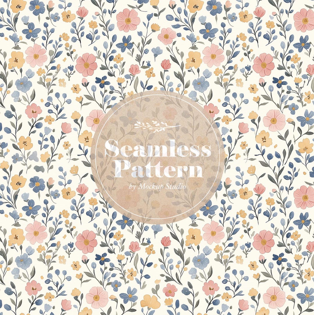 Afternoon Tea×LIBERTY/ Flower pattern OP Tiny Flowers Seamless Pattern, Liberty Style Floral Digital Paper