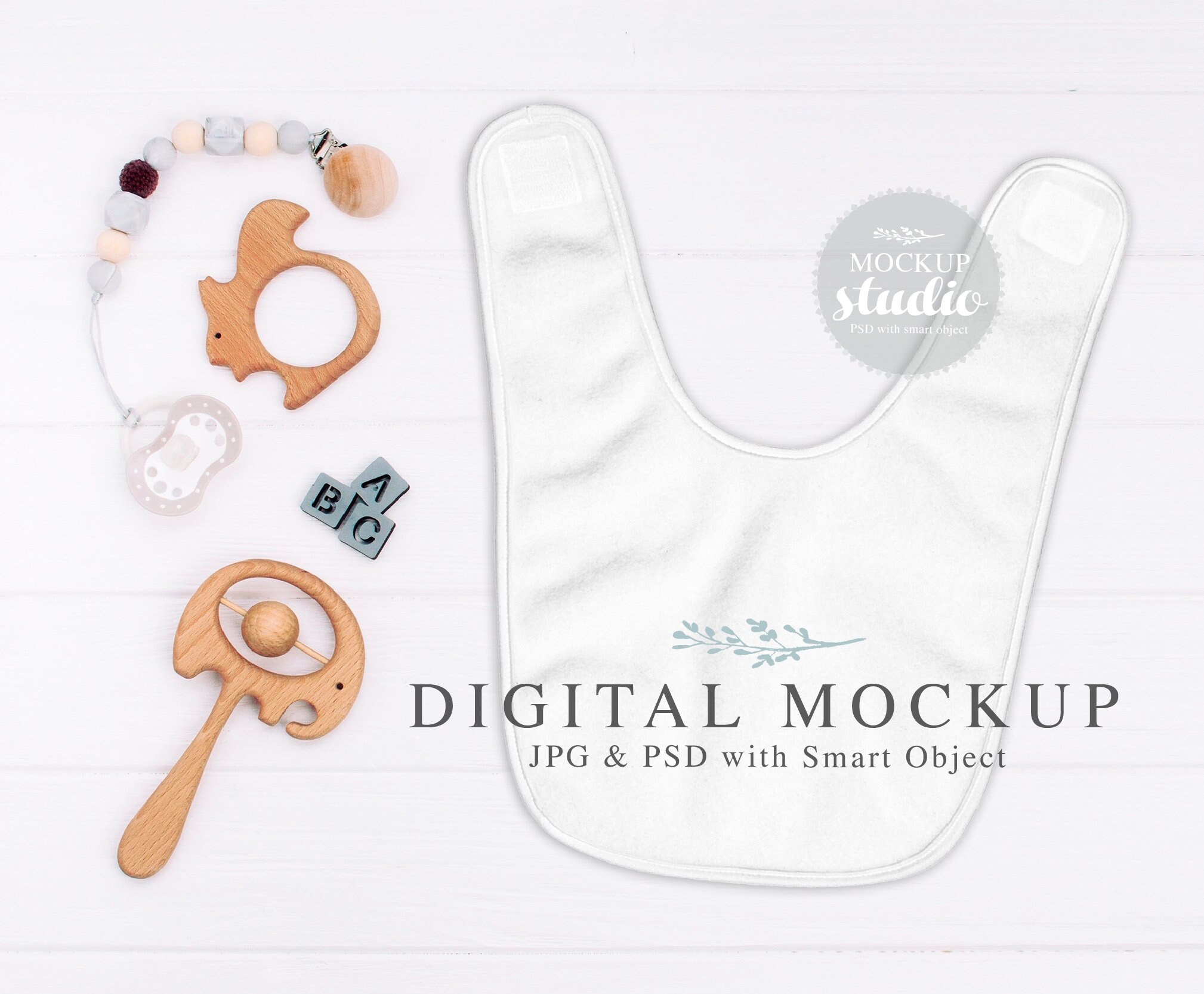 Bibs Mockup PSD Smart Object Mockup Baby Bibs Mockup Girls