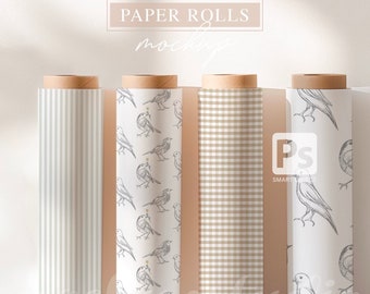 Maquette élégante de rouleau de papier cadeau : modèle PSD (téléchargement numérique)