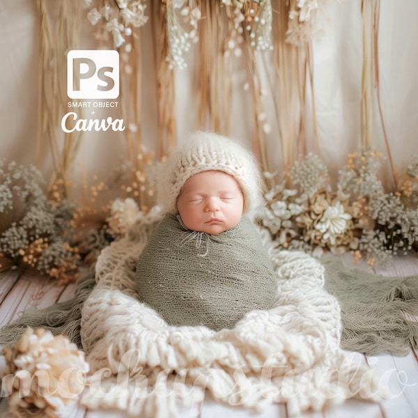 Newborn Photography Backdrop, Neutral Tones, Soft Knit Texture, Baby Photo Prop, Cozy Wrap Blanket, Infant Posing Material