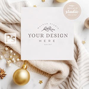 Maquette de carte de Noël, maquette d'invitation de vacances, maquette festive pour designers, maquette de carte de voeux, maquette numérique pour Noël