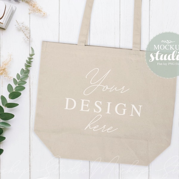 Natural Tote Mockup, Flat-Lay Canvas Shopping Tote Bagmasters A250 Mockup, Shopping Tote Bag Mock-up, Tote Bag Aesthetic