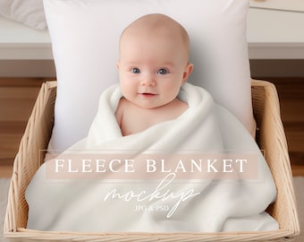 Baby Fleece Blanket Mockup, Infant Minky Blanket PSD (Digital Download)