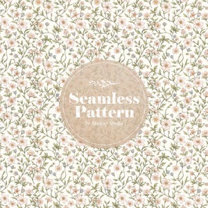 Warm Tones Tiny Floral Seamless Digital Pattern, Libery Flowers Pattern, Printable Background