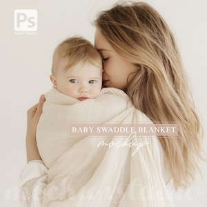 Baby Swaddle Decke MOCKUP, Neugeborenen Fotografie Prop, Digitale Baby Decke Vorlage, PSD Mockup, Kinderzimmer Dekor, anpassbare Decke Mockup