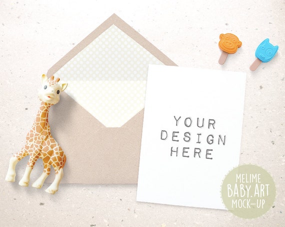 Kids Mockup Styled Kids Photography 5x7 Card And Kraft Etsy