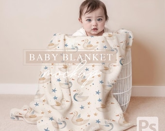 Mockup di coperta per neonati, oggetto intelligente PSD (30x40)