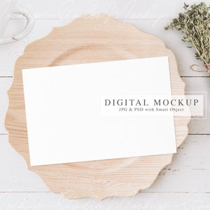 Mockup receptkaart, duidelijk kaartmodel van 4 x 6, gestileerde voorraad keukenfotografiemodel, PSD-smart-object, mockup voedselrecept