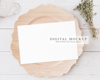 Recipe Card Mockup, Clear 4x6 Card Mockup, Styled Stock Kitchen Photography Mockup, PSD smart Object, Food Recipe Mockup