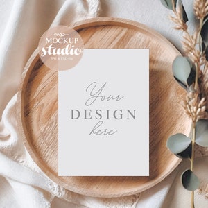 Boho Greeting Card Mockup, 5x7 Card Mock-up Minimalist, Baby Shower Card Mockup, Card Mock-up, Wedding Invitation Mockup