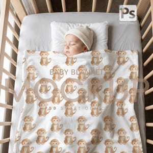 Infant Blanket POD Mockup: 30x40 Digital PSD Template (Digital Download) image 3