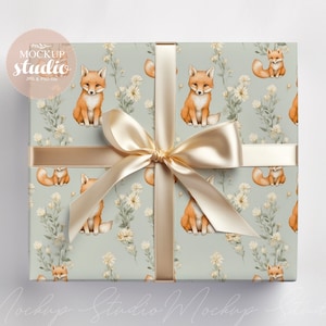 Mockup di scatola regalo, mockup di confezione regalo minimalista, mockup di carta da regalo trasparente, mockup di regalo incartato, PSD con oggetto intelligente