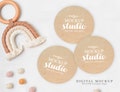 Baby Name Sign Mockup, Wood Sign Mockup Boho, Infant Name Sign Mockup, Boho Mockup Baby, PSD Smart Object, Set di tre mockup di segni