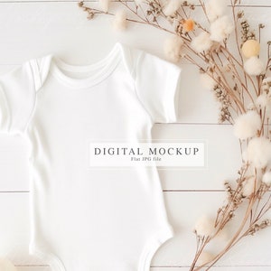 Newborn Bodysuit Mockup, Digital Flat Lay Bodysuit, Unisex Baby Shower Display, Photo Prop Template, Etsy Product Photographyup