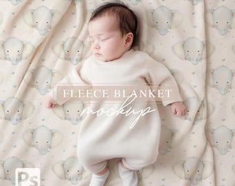 Mockup di coperta in pile per neonati, coperta Minky PSD (30 x 40 pollici)