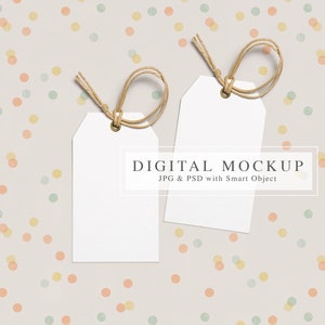 Tags Mock up, Confetti Party Tags Mockup, Minimalist Gift Tags Mockup, 2x3.5 Thank You Tags Mockup, Kids Party Favor Tag Mock up