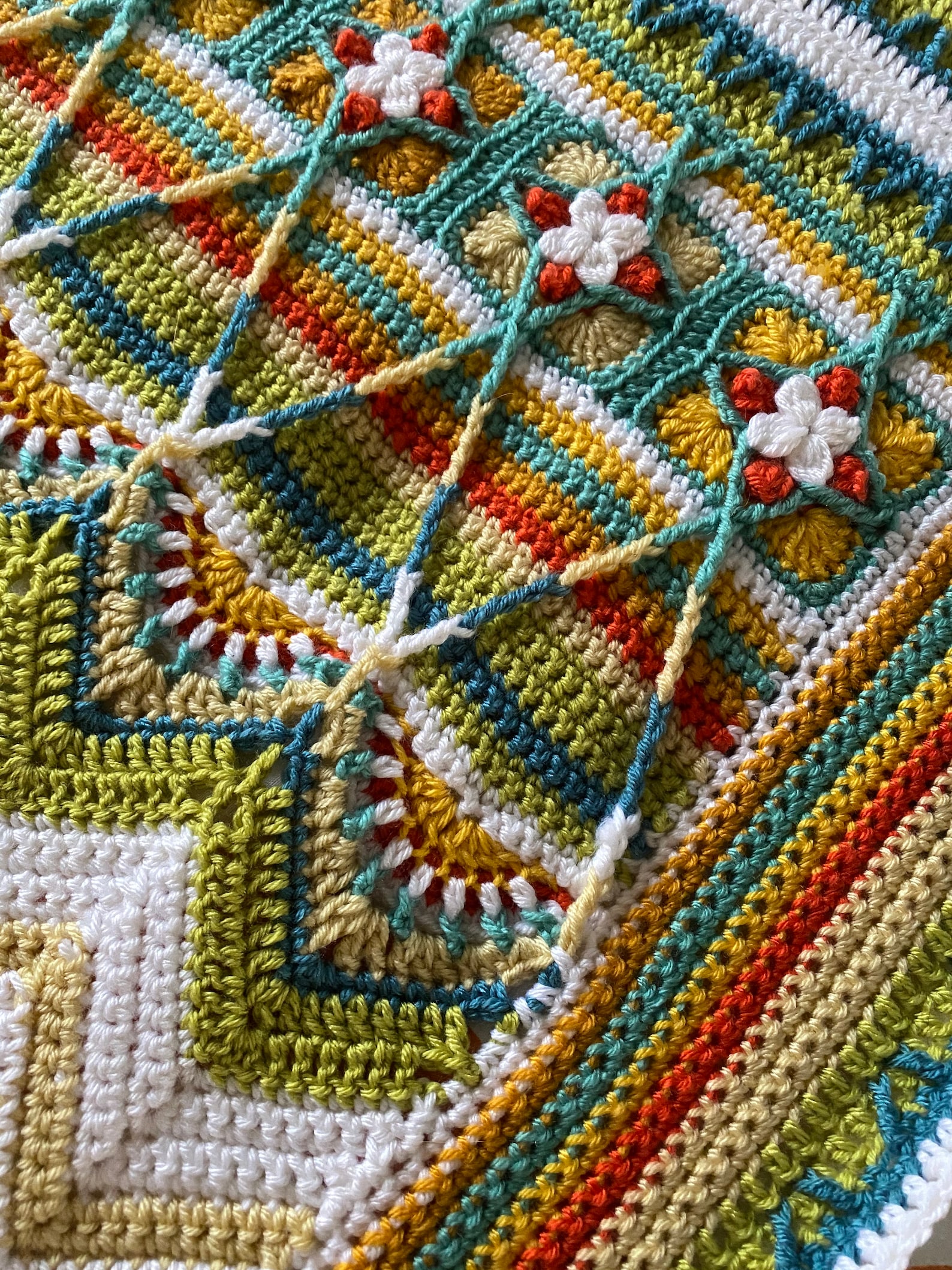 Hand crocheted Indian summer blanket single bed cover Etsy