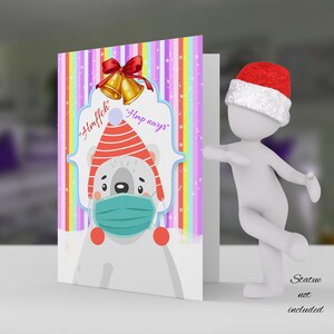 Biglietto natalizio Merry "Maskmus" Orso polare muffled