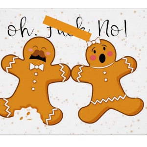 Fluchen | Fluchen, Lebkuchen-Mann und Frau | Lebkuchen Mann Karte schockiert | Unhöflich Lebkuchen-Mann-Karte