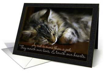 Pet Cat Sympathy Card, Loss Of Pet card 5x7 pro card stock and envelope