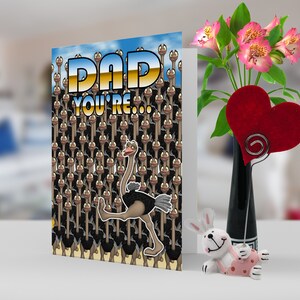 Carte de fête des pères Papa-vous êtes un dans un million de carte avec des autruches