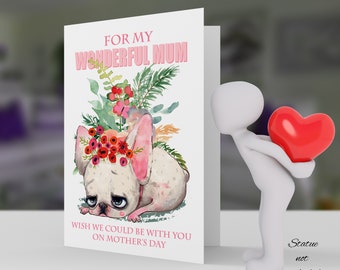 Mother's Day Greeting Card, French Bulldog - Variations on listing