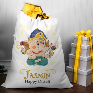 Diwali, Happy Diwali Children's Gift Sack/ Personalized / Personalised Diwali Sack