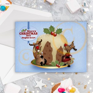 Sohn und Schwiegertochter Weihnachtspudding & Reindeer