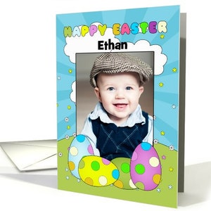Foto Easter Egg Card con uova e spazio per una carta di nome 5x7 pro card stock e busta