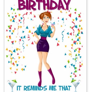 Merci beaucoup plus jeune, carte d’anniversaire féminin, avec des confettis et des cocktails, carte de voeux d’anniversaire
